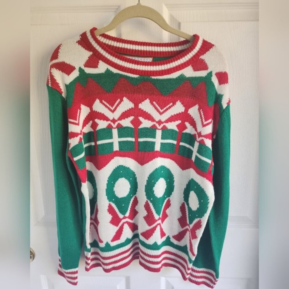 Ugly Christmas Sweater Ladies Medium Good Used Condition with small flaws